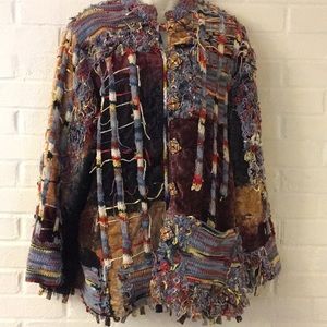 SANDY STARKMAN Boho Patchwork Jacket Size L